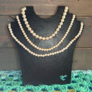 3/$10 Set Of Three Faux Pearl Necklaces